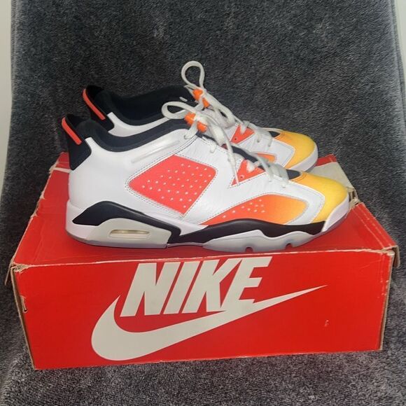 Air Jordan Retro 6 orange white black main image 8